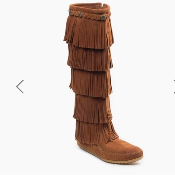 Minnetonka 5 layer fringe moccasins - Picture 2 of 14